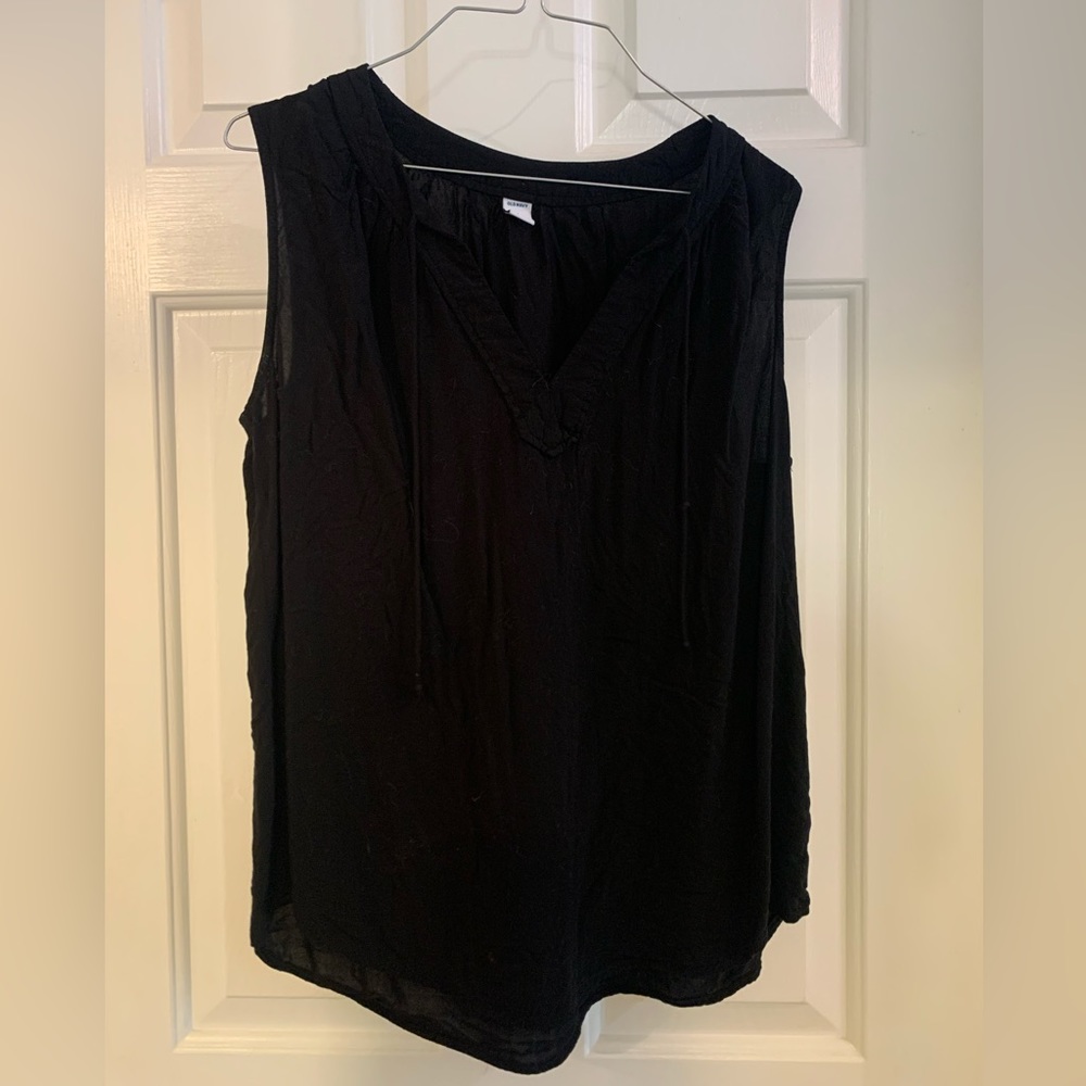 Sleeveless Solid Black Blouse
